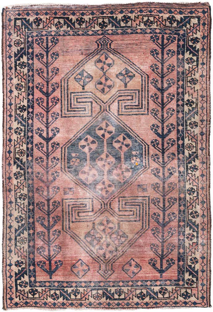 4' 8 x 6' 10 Hand Knotted Ultra Vintage Persian Wool Rug