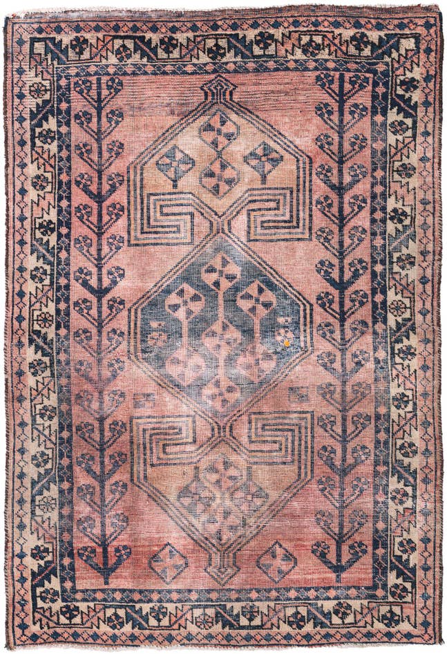 Detail image of 4' 8 x 6' 10 Hand Knotted Ultra Vintage Persian Wool Rug