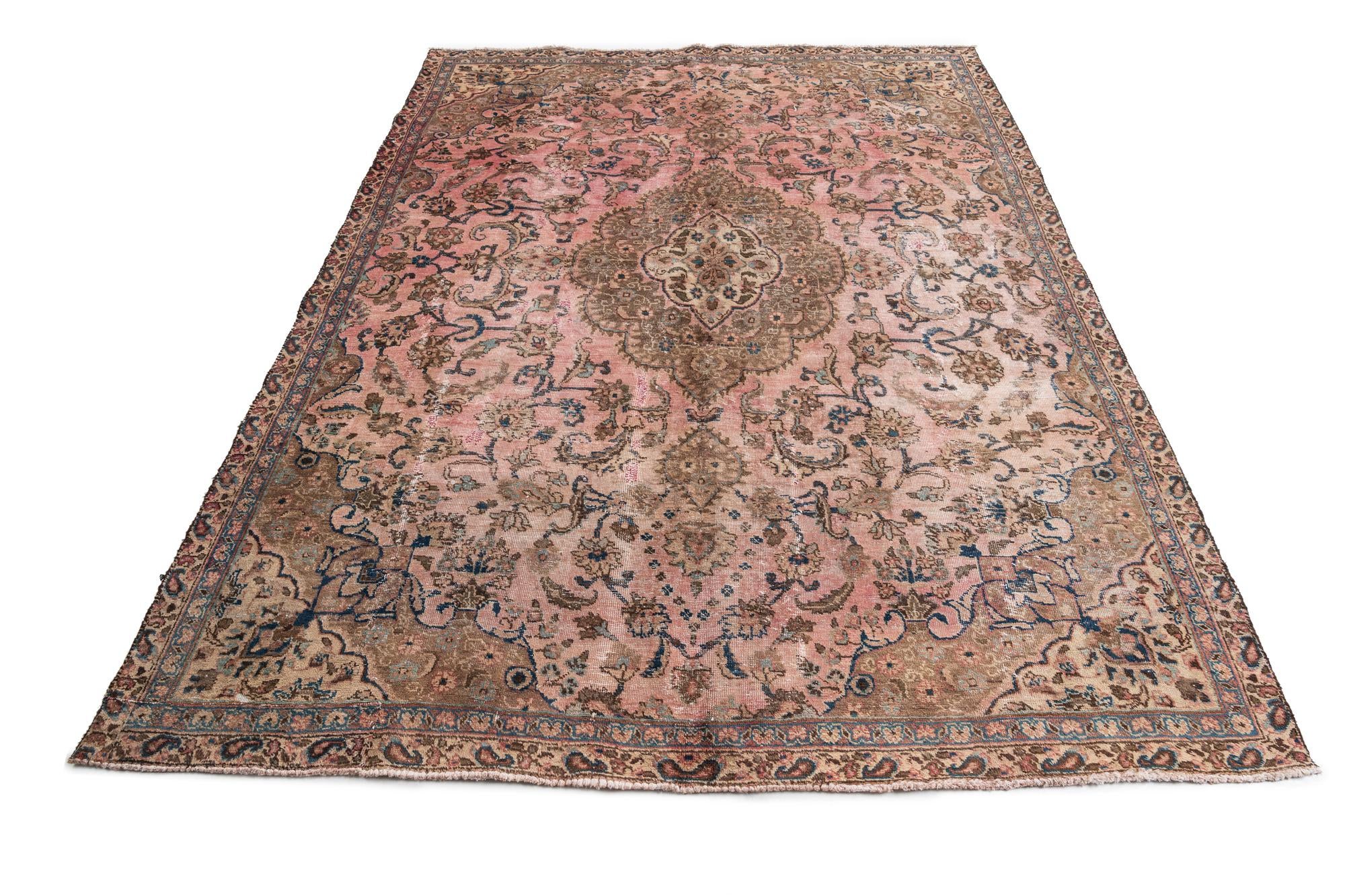 7' 4 x 10' Hand Knotted Ultra Vintage Persian Wool Rug