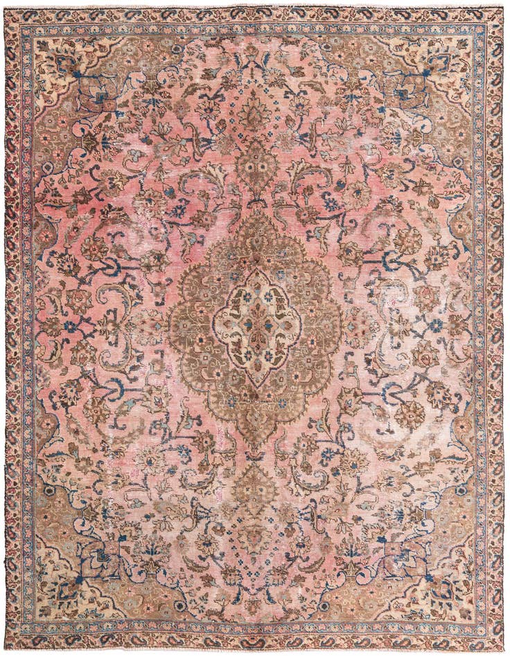 Detail image of 7' 4 x 10' Hand Knotted Ultra Vintage Persian Wool Rug