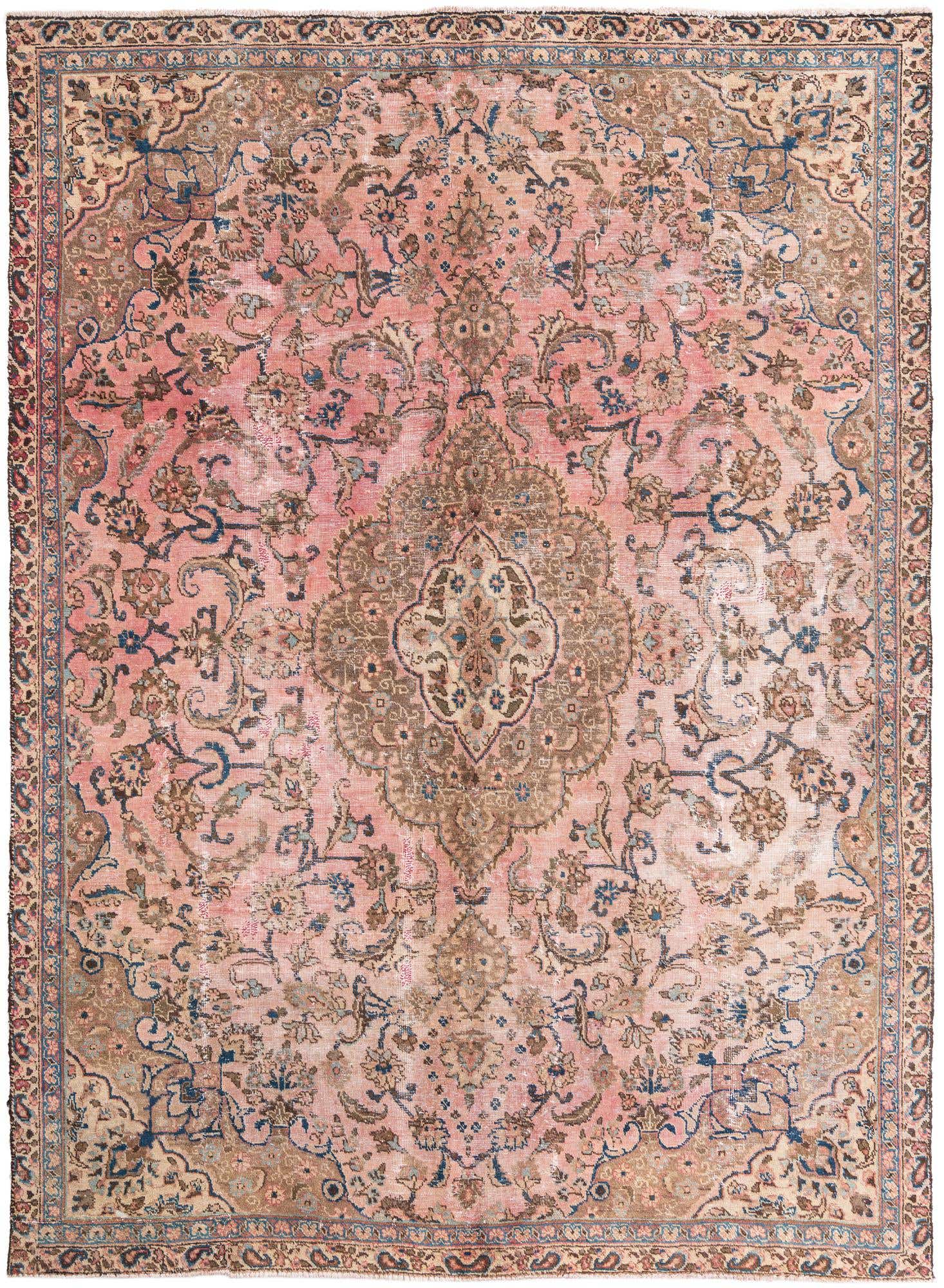 7' 4 x 10' Hand Knotted Ultra Vintage Persian Wool Rug