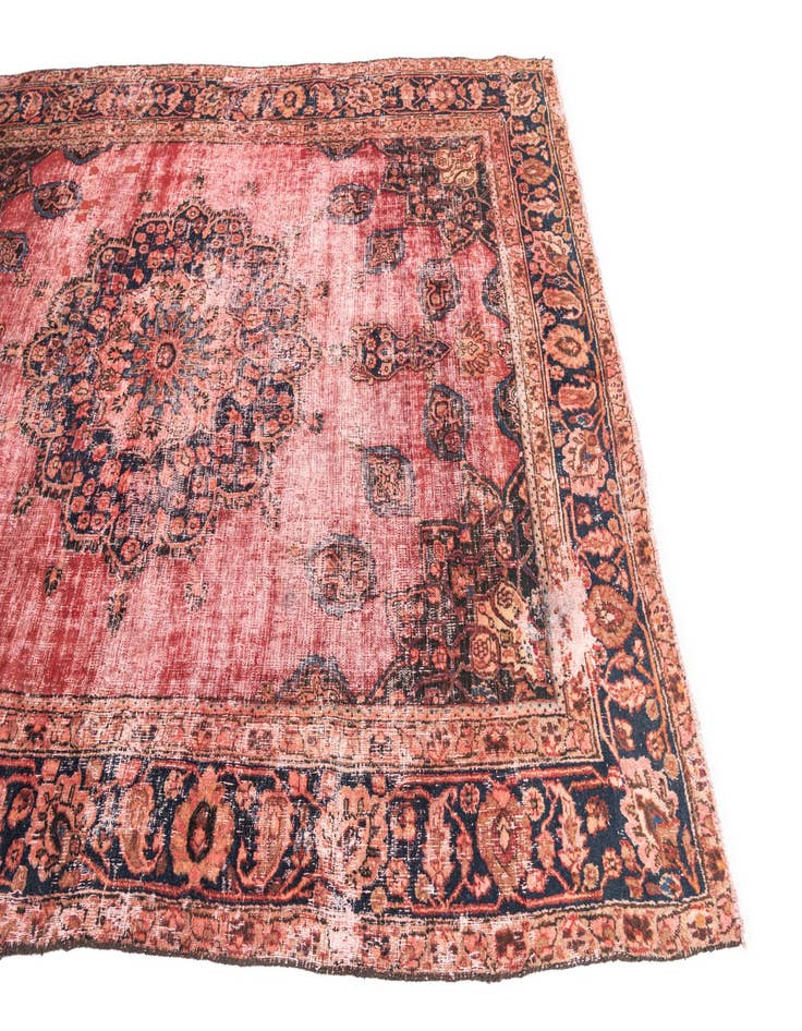 Detail image of 6' 7 x 9' 5  Hand Knotted Ultra Vintage Persian Wool Rug