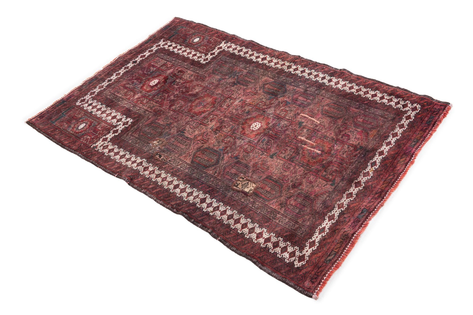 3' 1 x 4' 7 Hand Knotted Ultra Vintage Persian Wool Rug