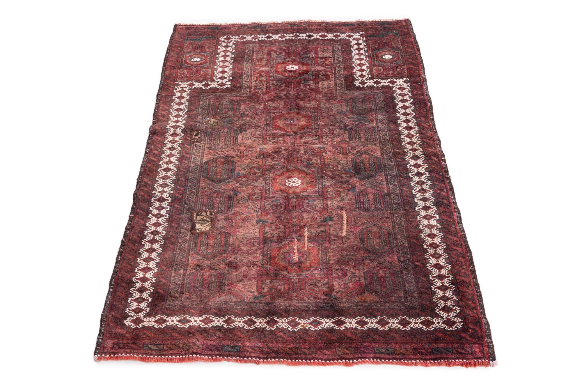 3' 1 x 4' 7 Hand Knotted Ultra Vintage Persian Wool Rug