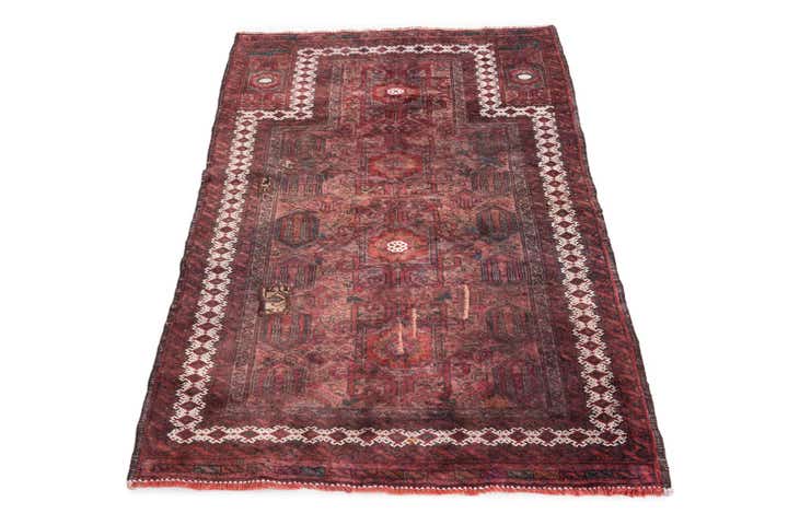 3' 1 x 4' 7 Hand Knotted Ultra Vintage Persian Wool Rug