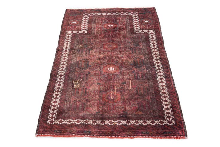 Detail image of 3' 1 x 4' 7 Hand Knotted Ultra Vintage Persian Wool Rug