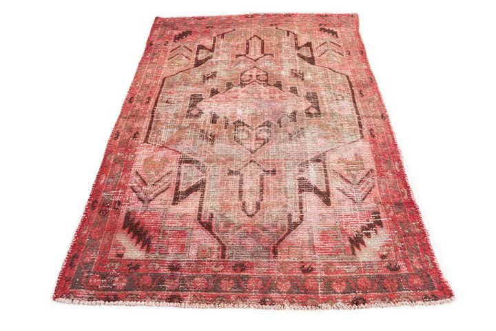 4' 4 x 6' 3 Hand Knotted Ultra Vintage Persian Wool Rug