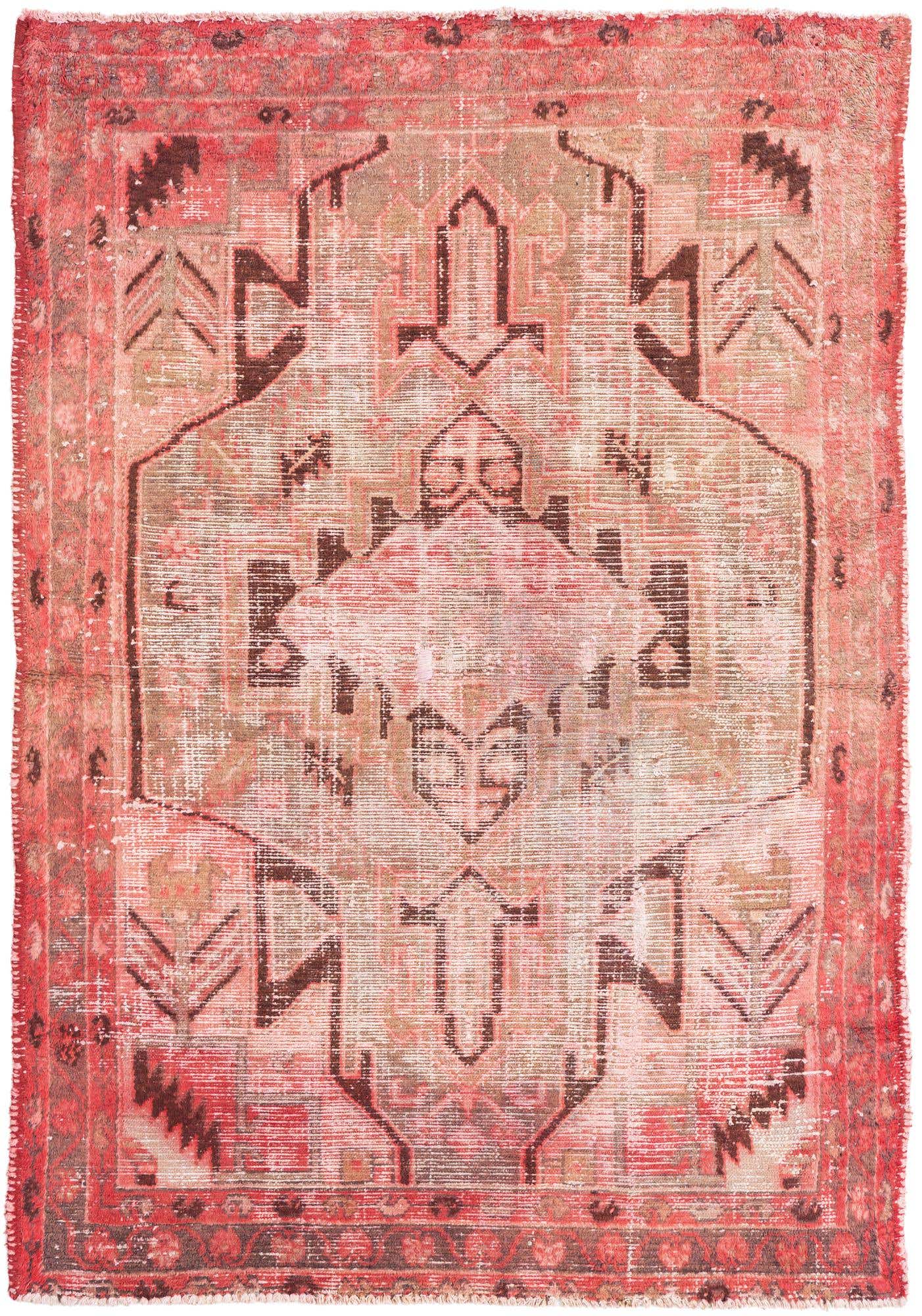 4' 4 x 6' 3 Hand Knotted Ultra Vintage Persian Wool Rug
