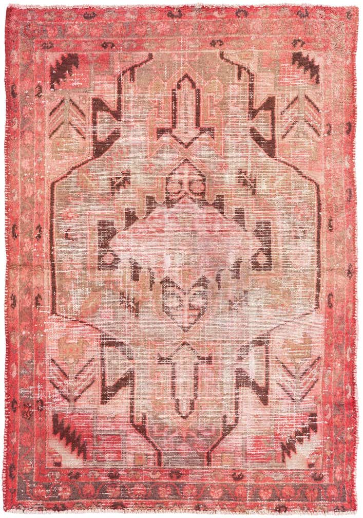 4' 4 x 6' 3 Hand Knotted Ultra Vintage Persian Wool Rug