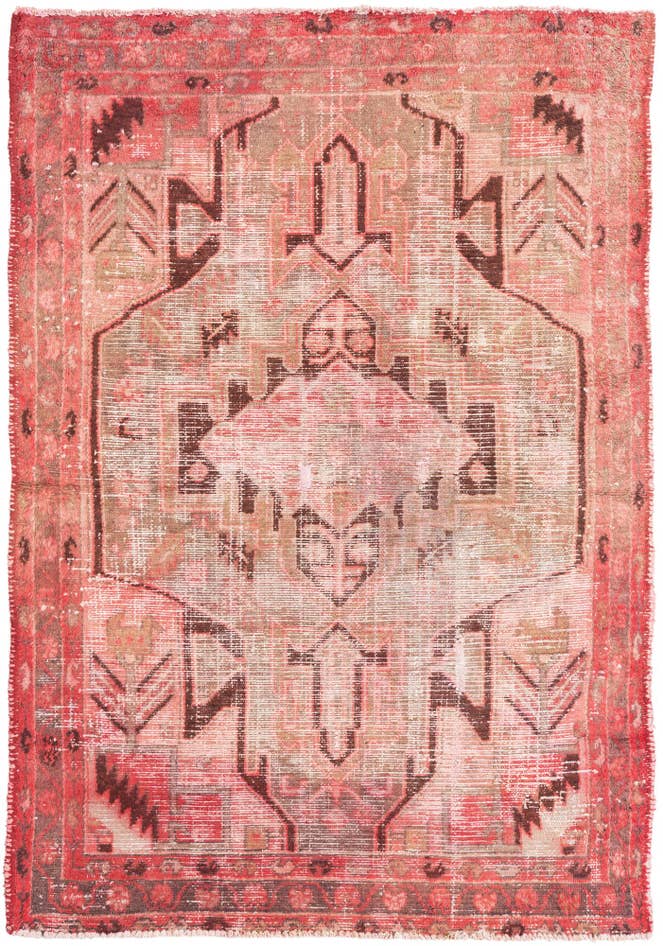 Detail image of 4' 4 x 6' 3 Hand Knotted Ultra Vintage Persian Wool Rug