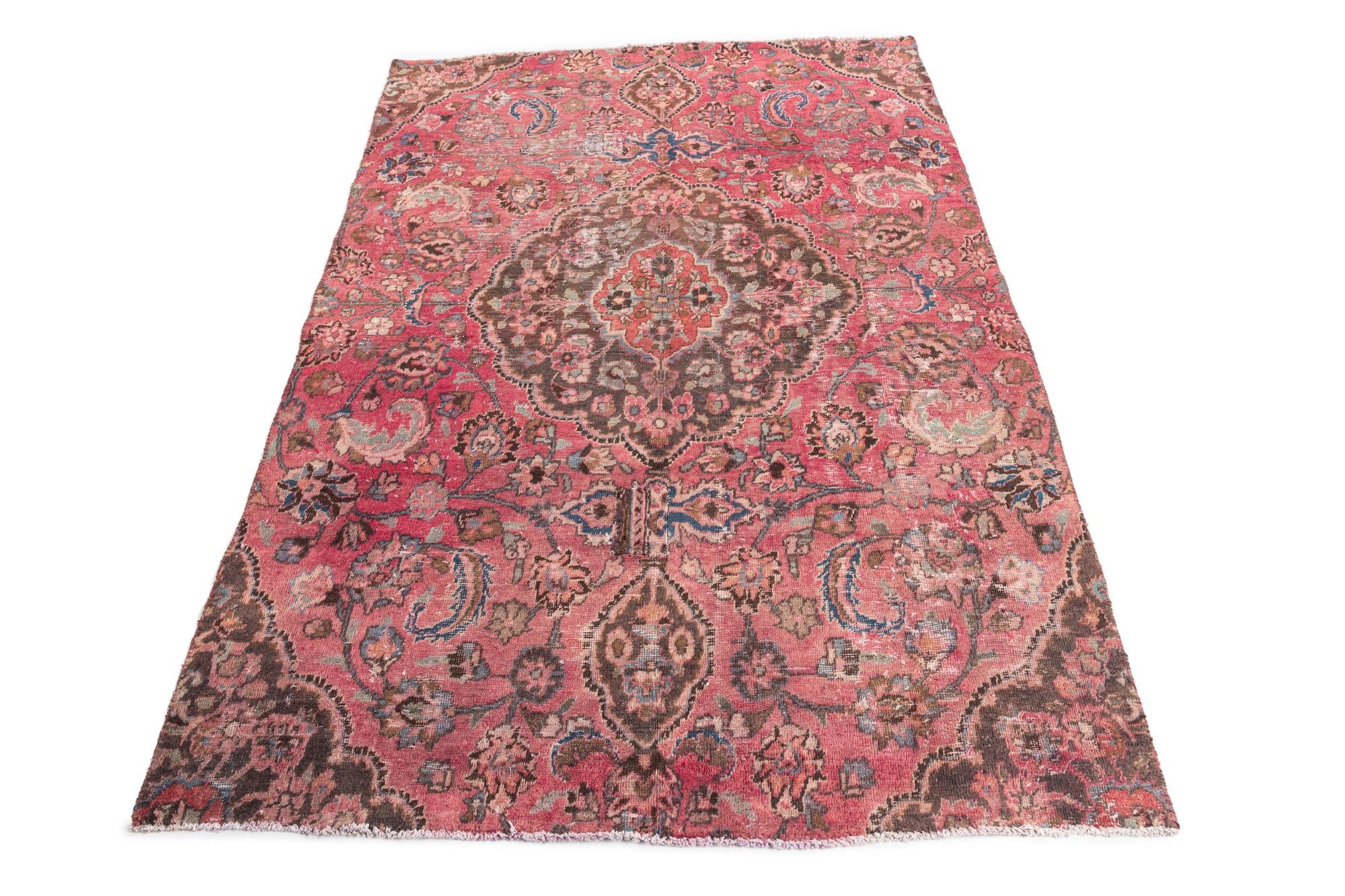 5' x 7' 5 Hand Knotted Ultra Vintage Persian Wool Rug