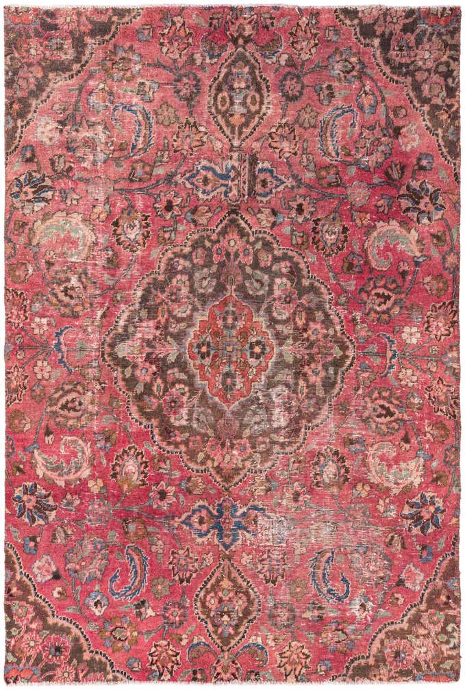 5' x 7' 5 Hand Knotted Ultra Vintage Persian Wool Rug