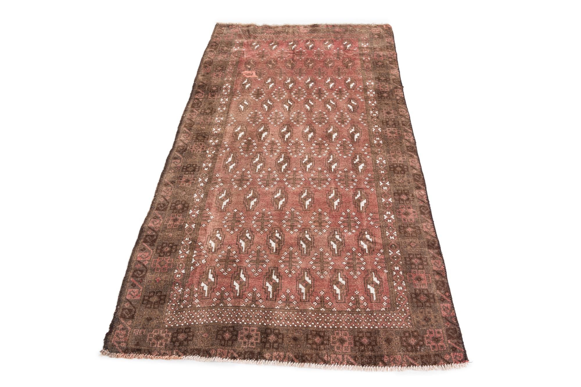 3' 4 x 6' 2 Hand Knotted Ultra Vintage Persian Wool Rug