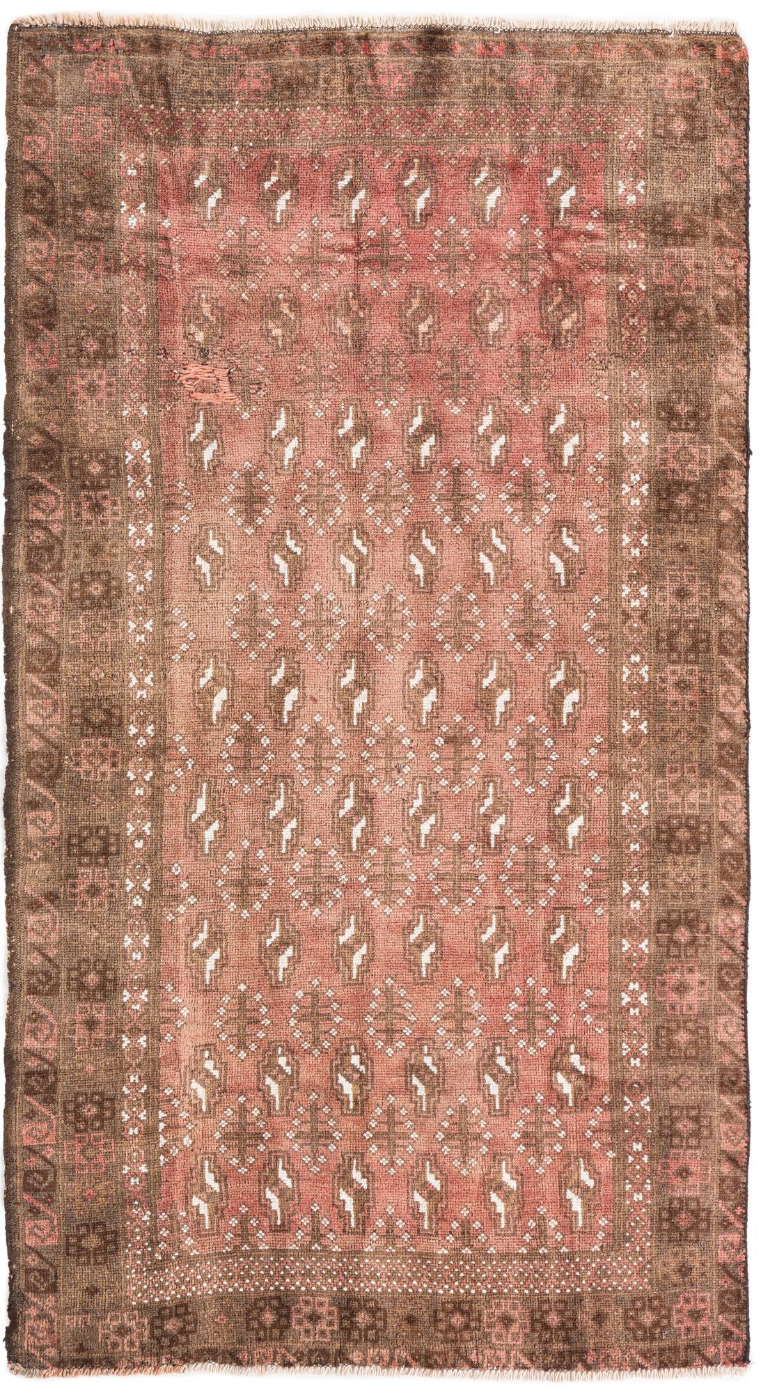 3' 4 x 6' 2 Hand Knotted Ultra Vintage Persian Wool Rug