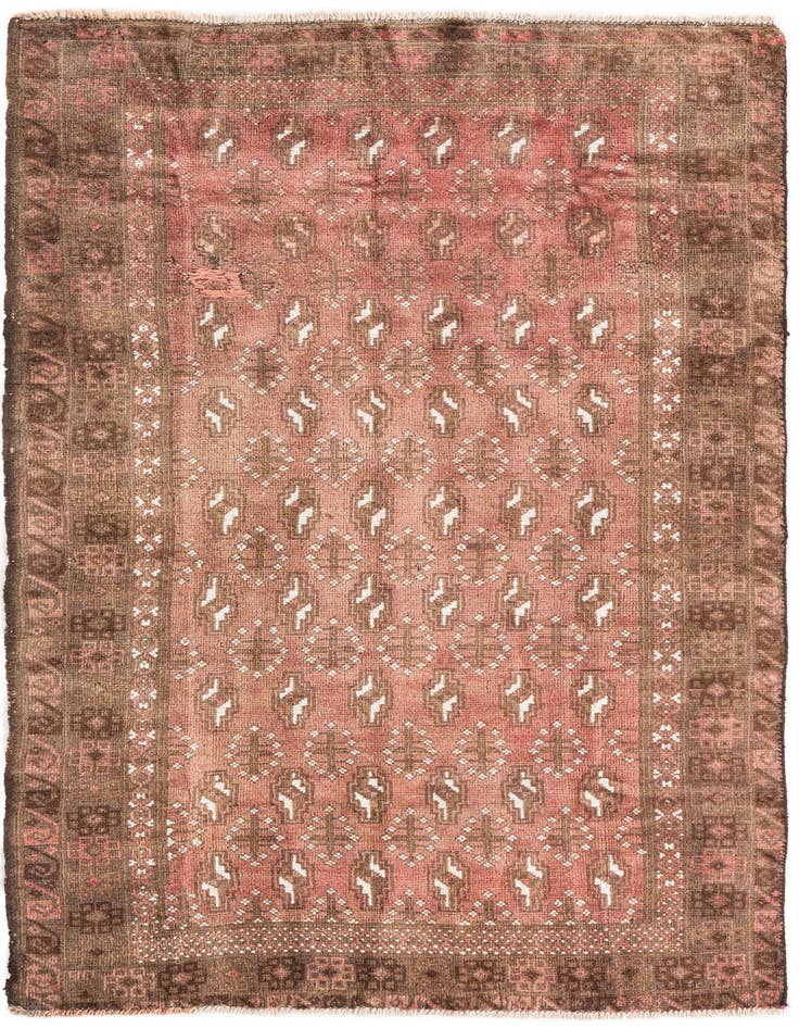 Detail image of 3' 4 x 6' 2 Hand Knotted Ultra Vintage Persian Wool Rug