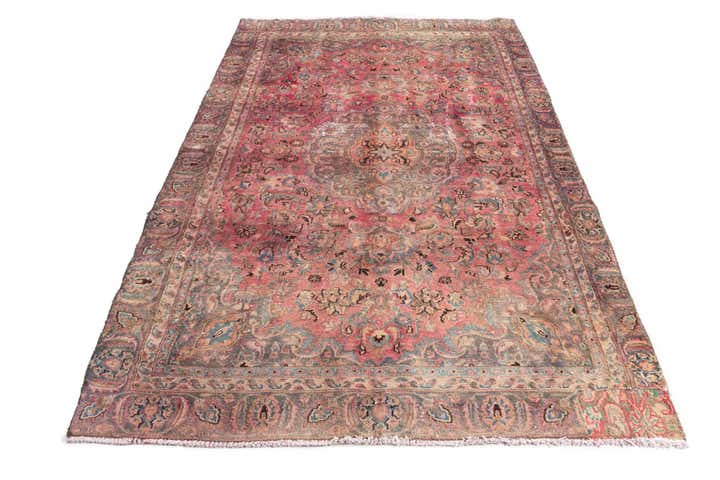 5' 10 x 9' 1 Hand Knotted Ultra Vintage Persian Wool Rug