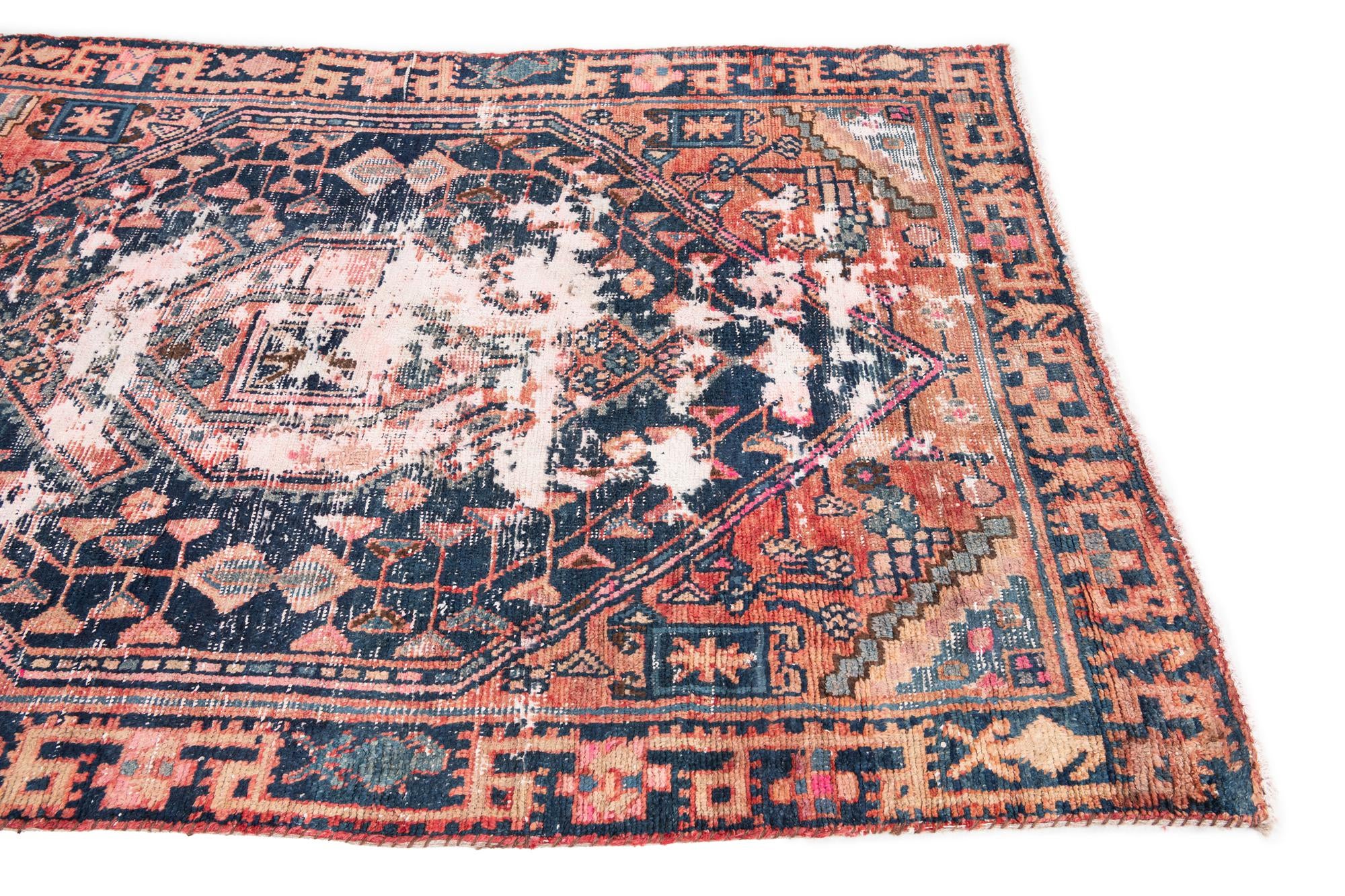 4' 2 x 6' 5 Hand Knotted Ultra Vintage Persian Wool Rug