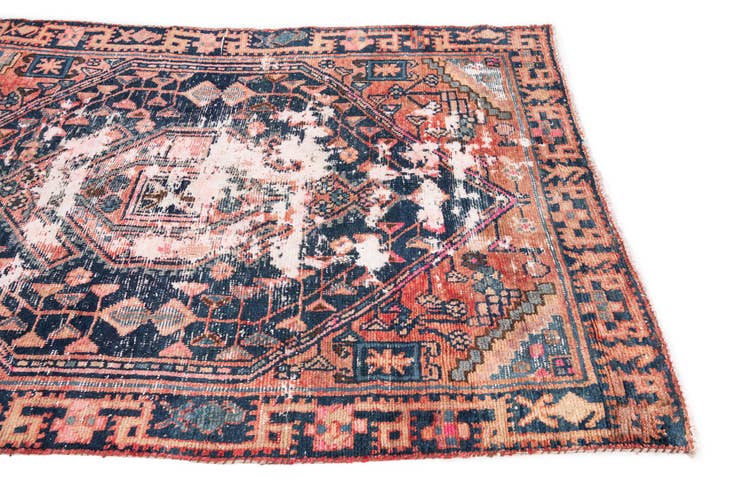 Detail image of 4' 2 x 6' 5 Hand Knotted Ultra Vintage Persian Wool Rug