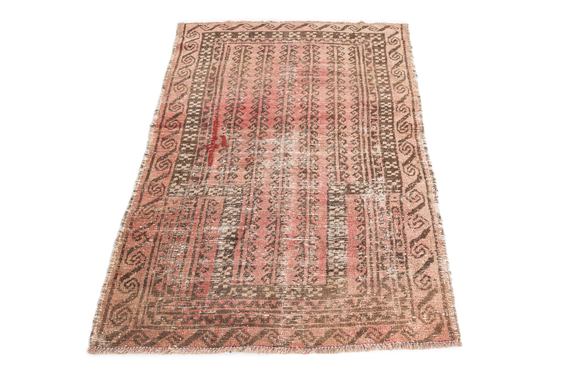 3' x 4' 7 Hand Knotted Ultra Vintage Persian Wool Rug