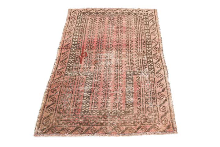 3' x 4' 7 Hand Knotted Ultra Vintage Persian Wool Rug