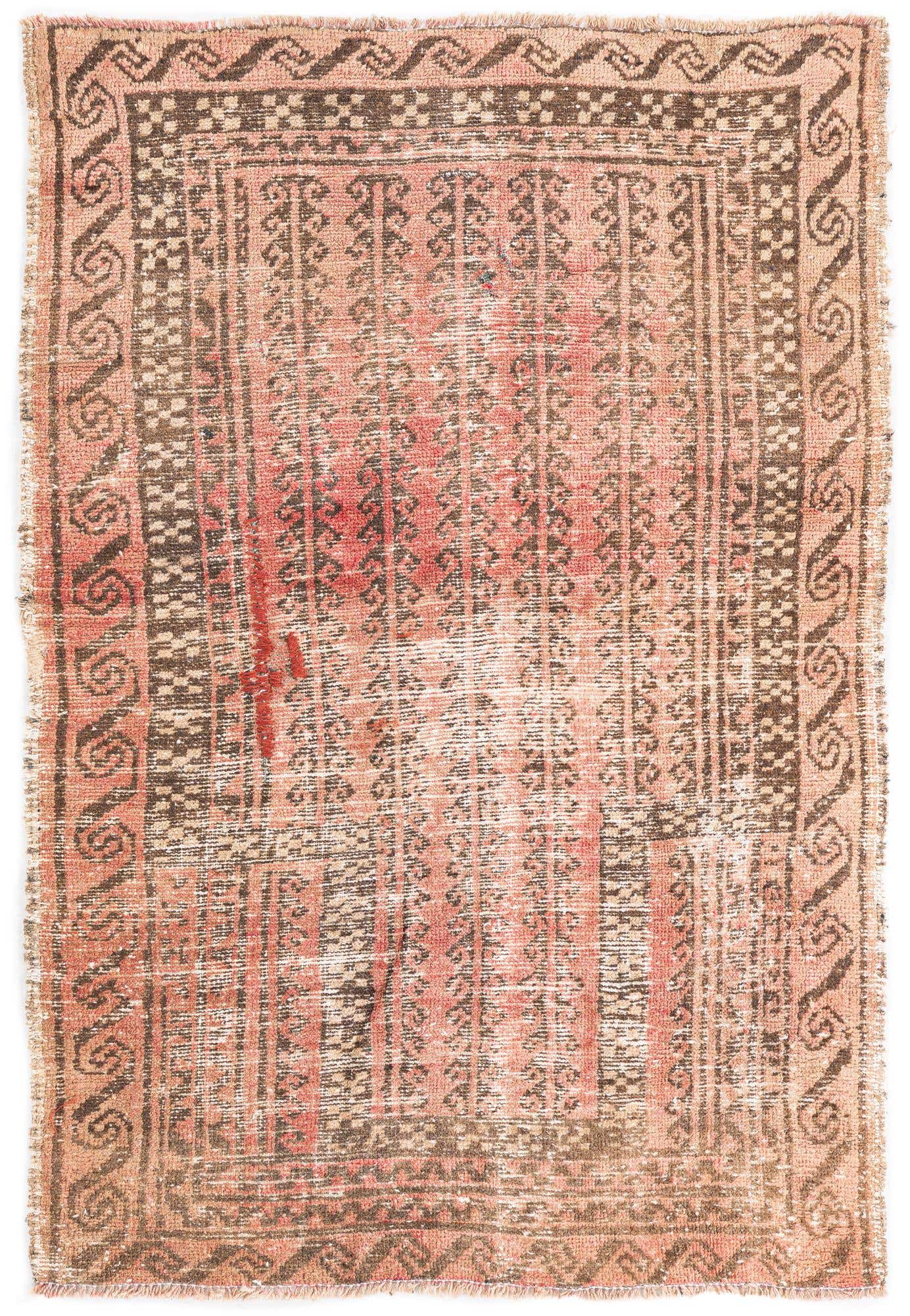 3' x 4' 7 Hand Knotted Ultra Vintage Persian Wool Rug