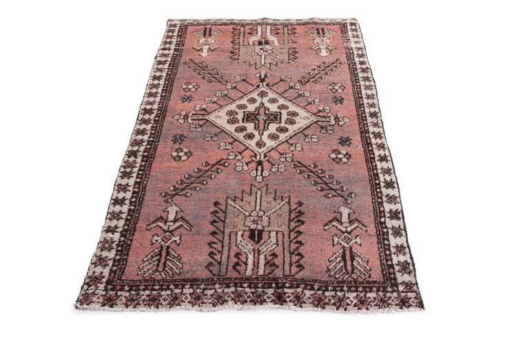 Detail image of 3' 10 x 5' 10 Hand Knotted Ultra Vintage Persian Wool Rug