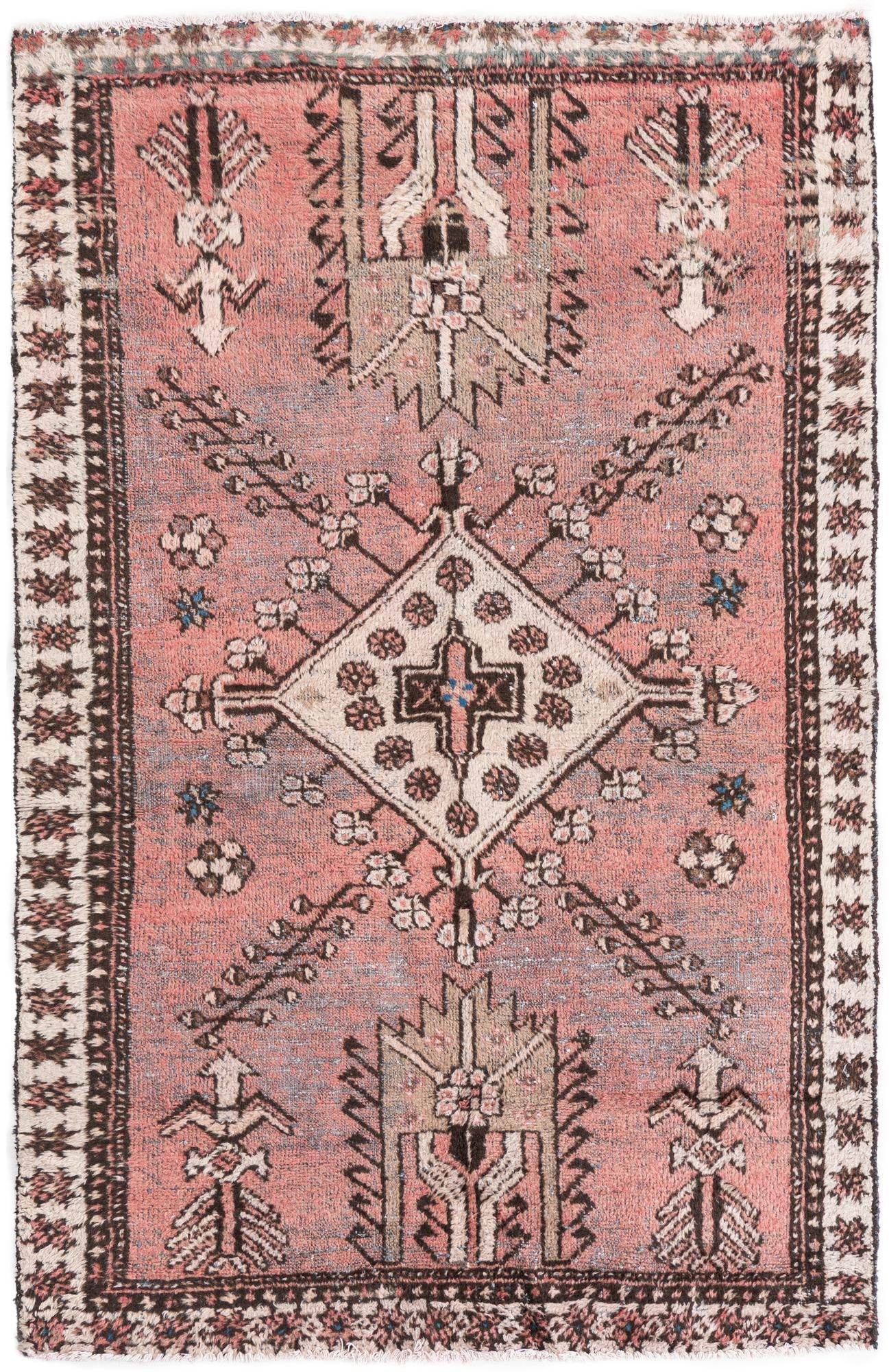 3' 10 x 5' 10 Hand Knotted Ultra Vintage Persian Wool Rug