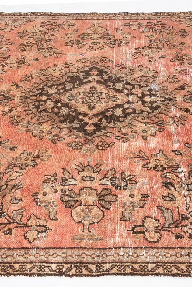 Detail image of 5' 7 x 9' Hand Knotted Ultra Vintage Persian Wool Rug