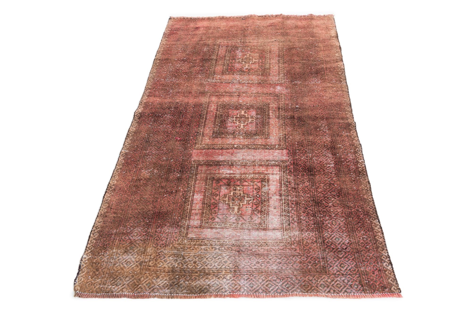 3' 6 x 6' 2 Hand Knotted Ultra Vintage Persian Wool Rug