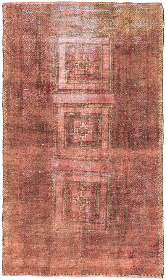Detail image of 3' 6 x 6' 2 Hand Knotted Ultra Vintage Persian Wool Rug