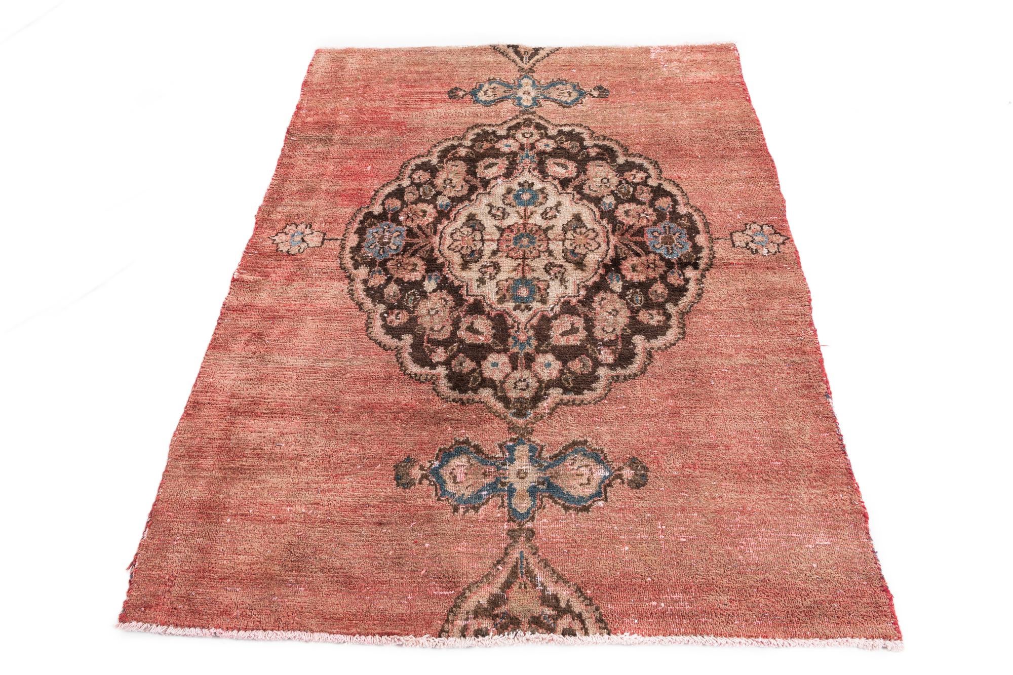 4' 1 x 5' 5 Hand Knotted Ultra Vintage Persian Wool Rug