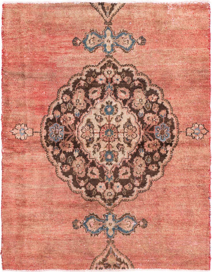 Detail image of 4' 1 x 5' 5 Hand Knotted Ultra Vintage Persian Wool Rug