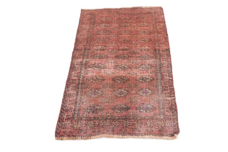 Detail image of 75cm x 130cm Hand Knotted Ultra Vintage Persian Wool Rug