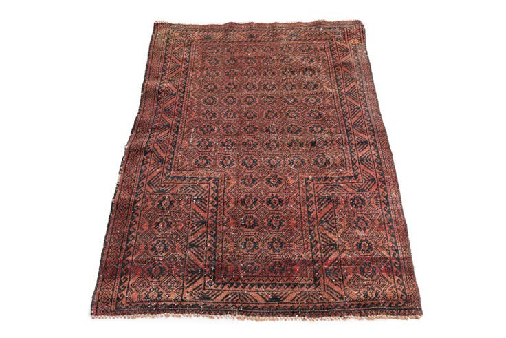 Detail image of 2' 10 x 4' 2 Hand Knotted Ultra Vintage Persian Wool Rug