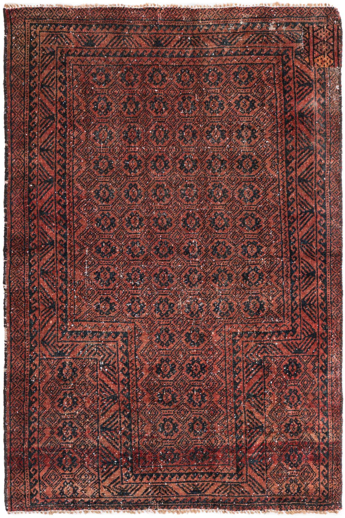 2' 10 x 4' 2 Hand Knotted Ultra Vintage Persian Wool Rug