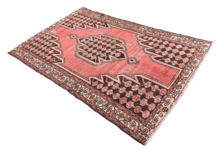 Detail image of 4' 2 x 6' 6 Hand Knotted Ultra Vintage Persian Wool Rug