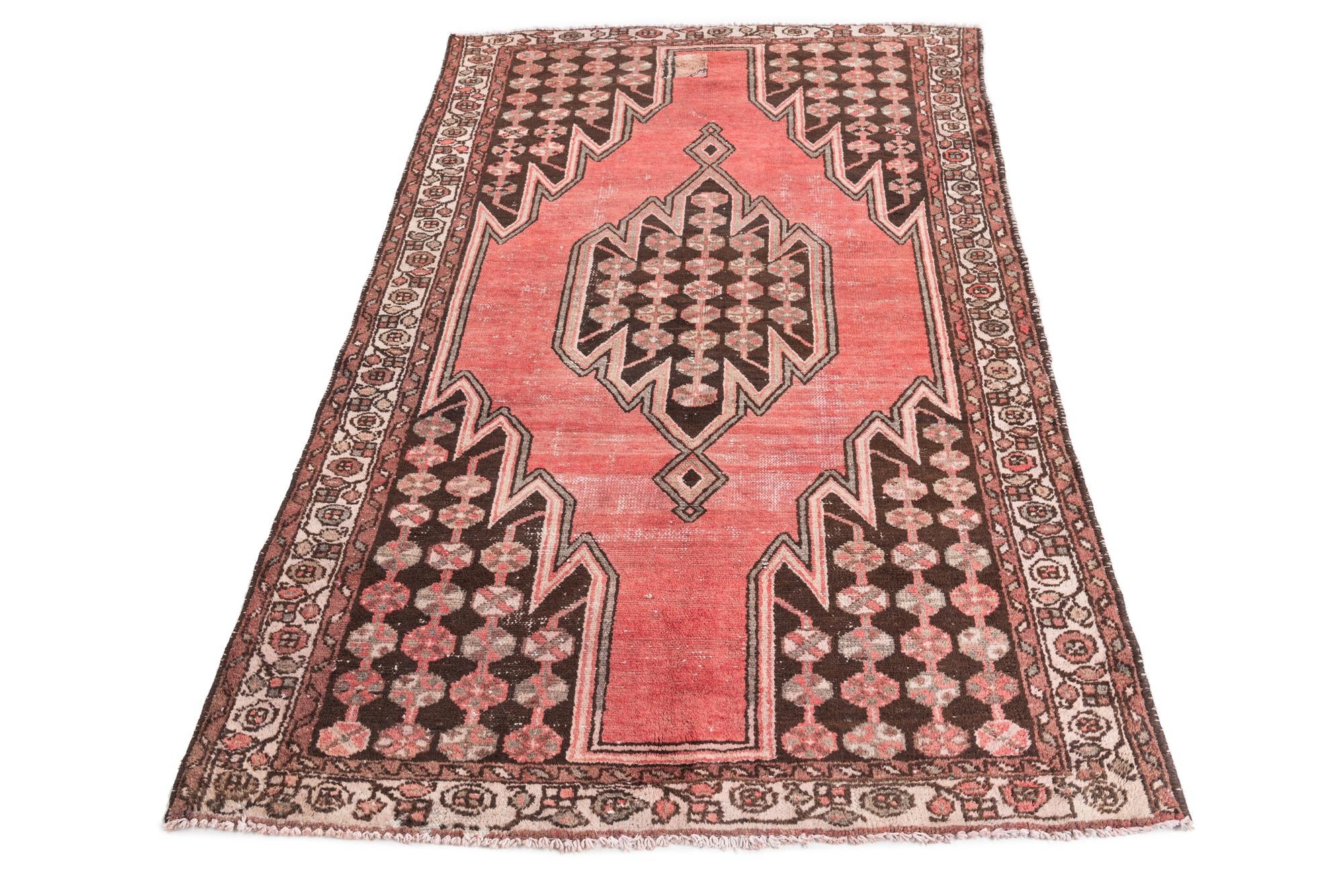 4' 2 x 6' 6 Hand Knotted Ultra Vintage Persian Wool Rug
