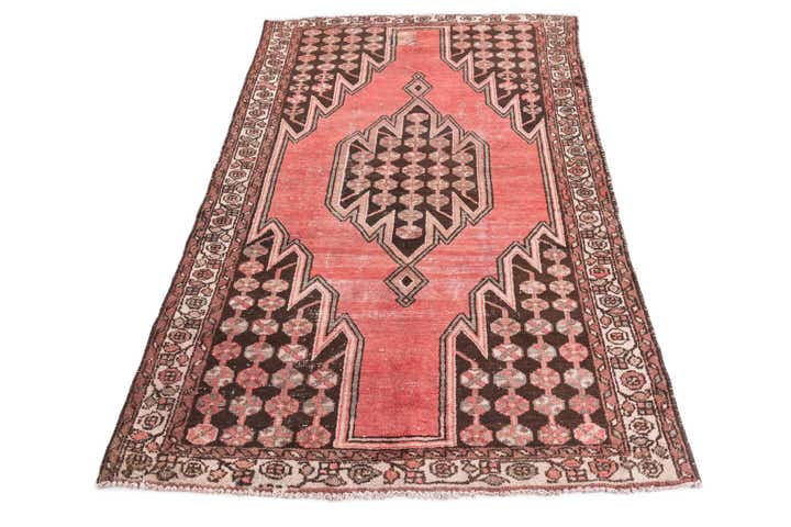 4' 2 x 6' 6 Hand Knotted Ultra Vintage Persian Wool Rug