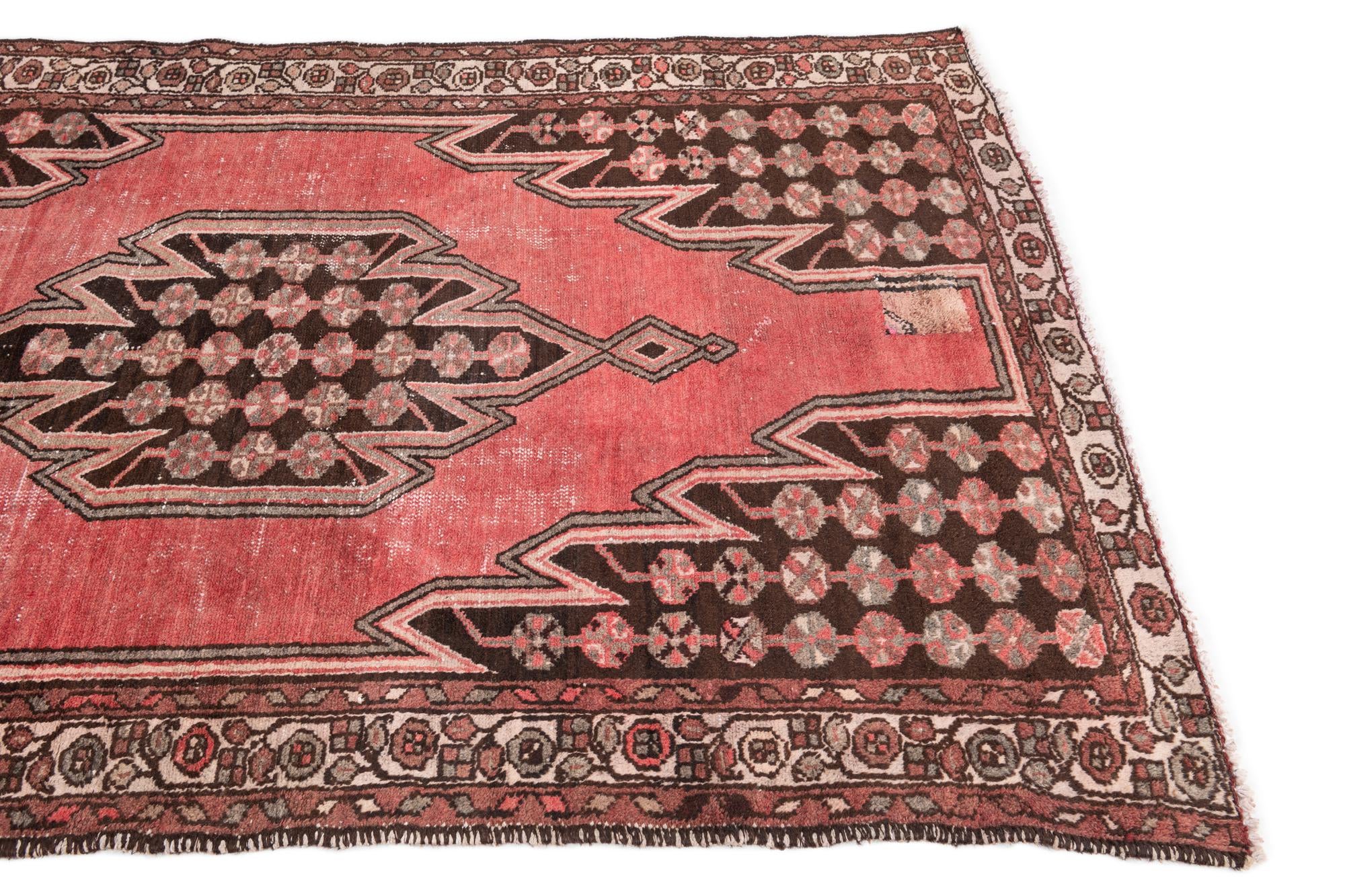 4' 2 x 6' 6 Hand Knotted Ultra Vintage Persian Wool Rug