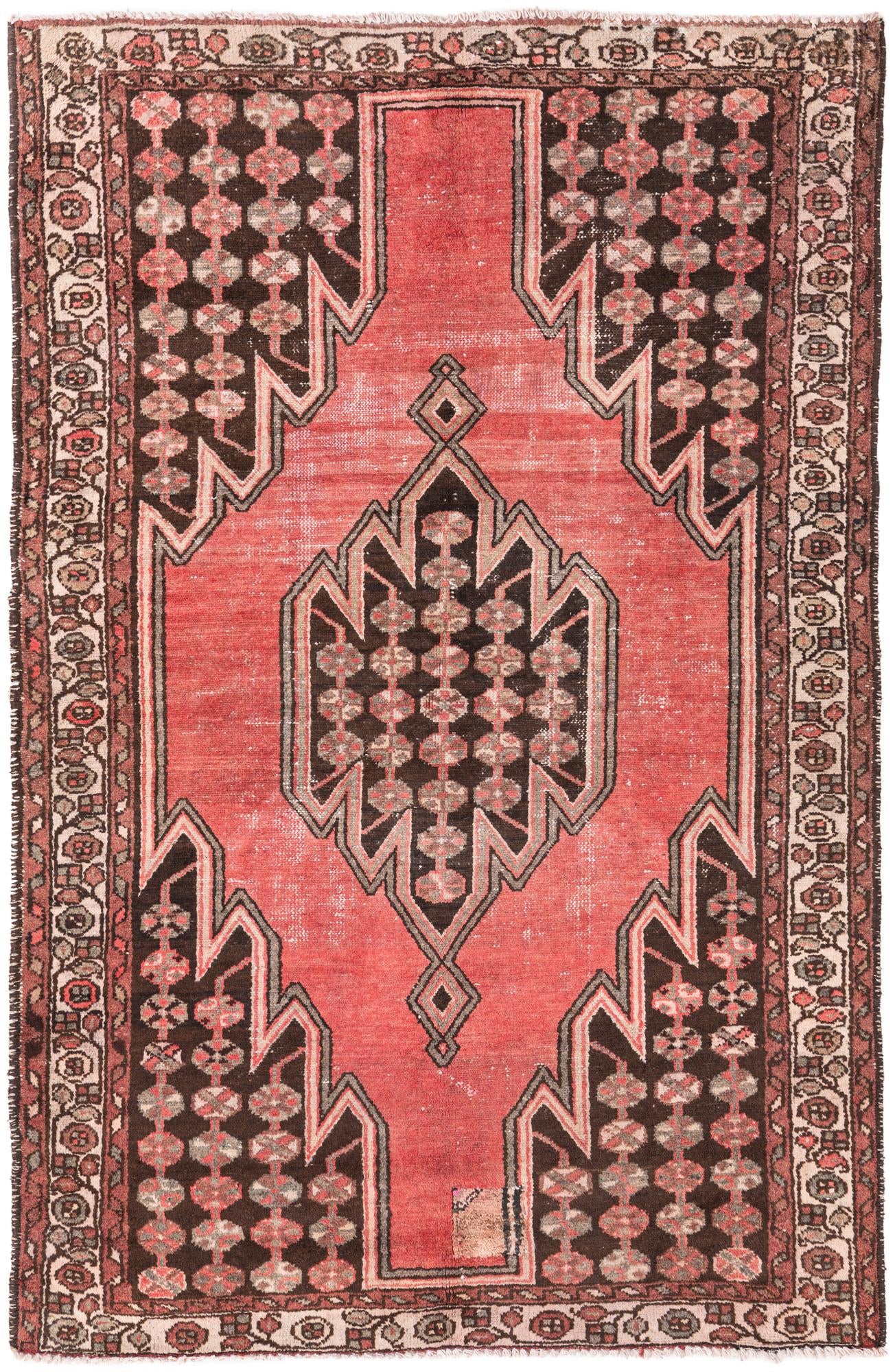 4' 2 x 6' 6 Hand Knotted Ultra Vintage Persian Wool Rug
