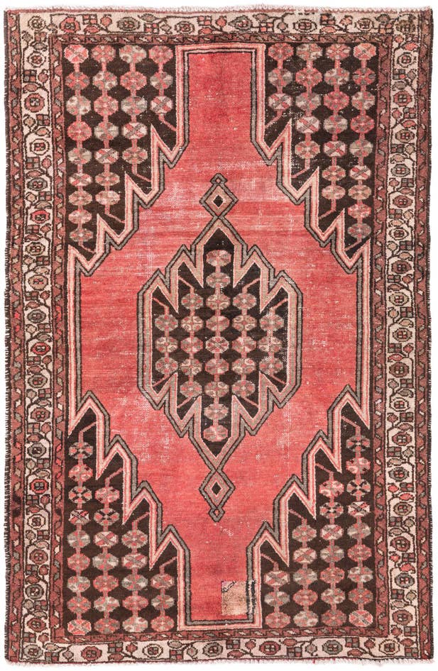 Detail image of 4' 2 x 6' 6 Hand Knotted Ultra Vintage Persian Wool Rug