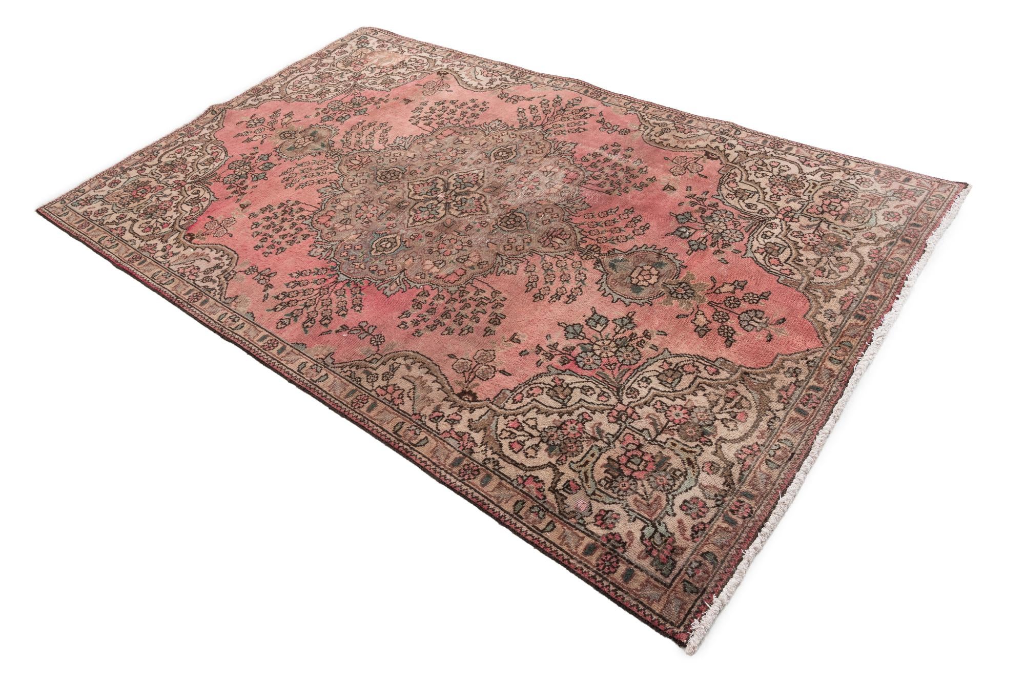 4' 10 x 7' 10 Hand Knotted Ultra Vintage Persian Wool Rug