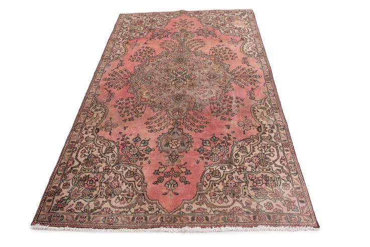 Detail image of 4' 10 x 7' 10 Hand Knotted Ultra Vintage Persian Wool Rug