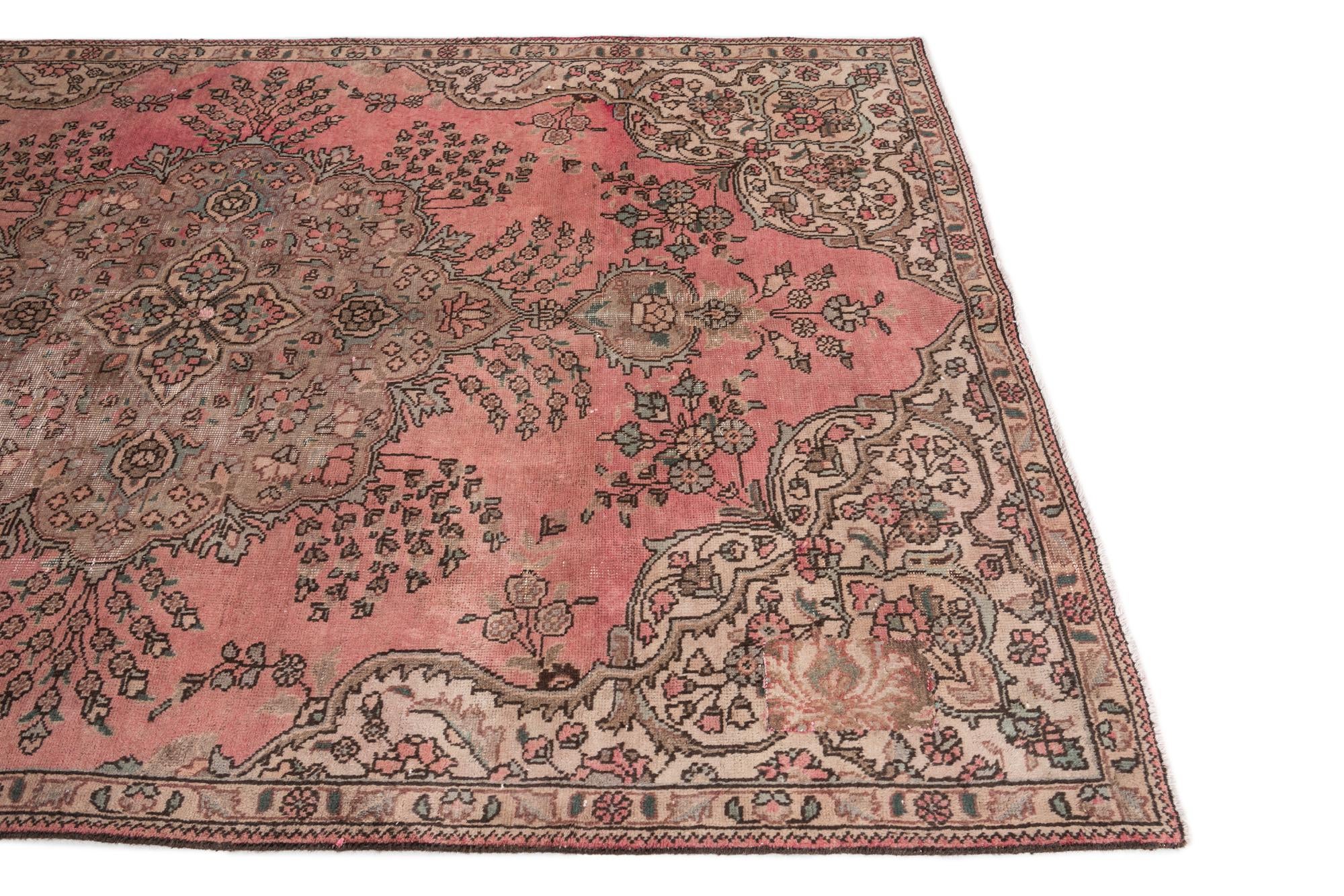 4' 10 x 7' 10 Hand Knotted Ultra Vintage Persian Wool Rug