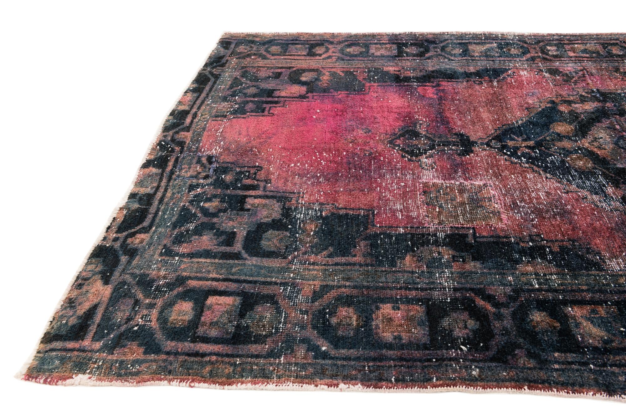 4' 9 x 8' 6 Hand Knotted Ultra Vintage Persian Wool Rug
