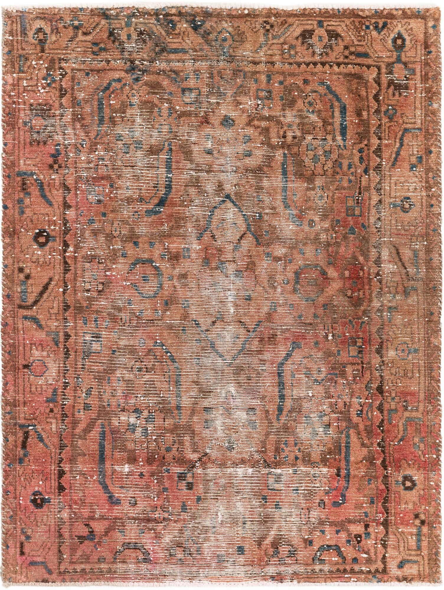 3' 6 x 4' 7 Hand Knotted Ultra Vintage Persian Wool Rug