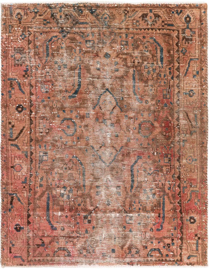Detail image of 3' 6 x 4' 7 Hand Knotted Ultra Vintage Persian Wool Rug