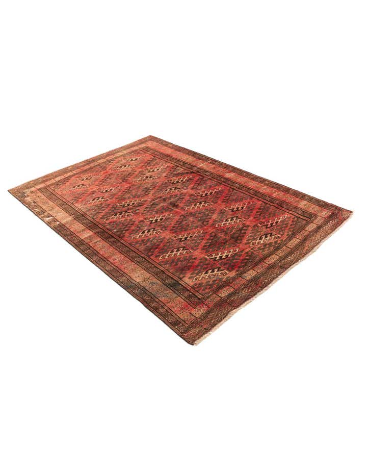 4' 1 x 6' Hand Knotted Ultra Vintage Wool Rug