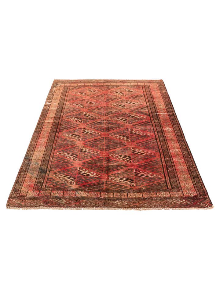 4' 1 x 6' Hand Knotted Ultra Vintage Wool Rug