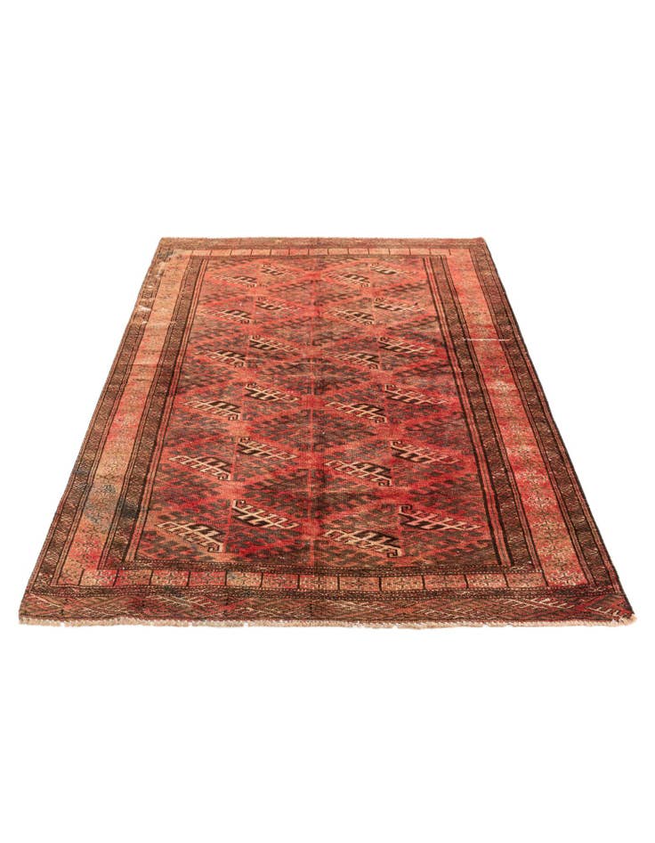 Detail image of 4' 1 x 6' Hand Knotted Ultra Vintage Wool Rug